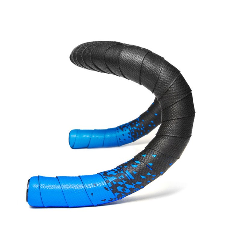 Road Handlebar Tape Anti-Vibration PU EVA Breathable Non-Slip Handle Bar Belt Wrap Gradient Bicycle Handlebar Tape: Black blue