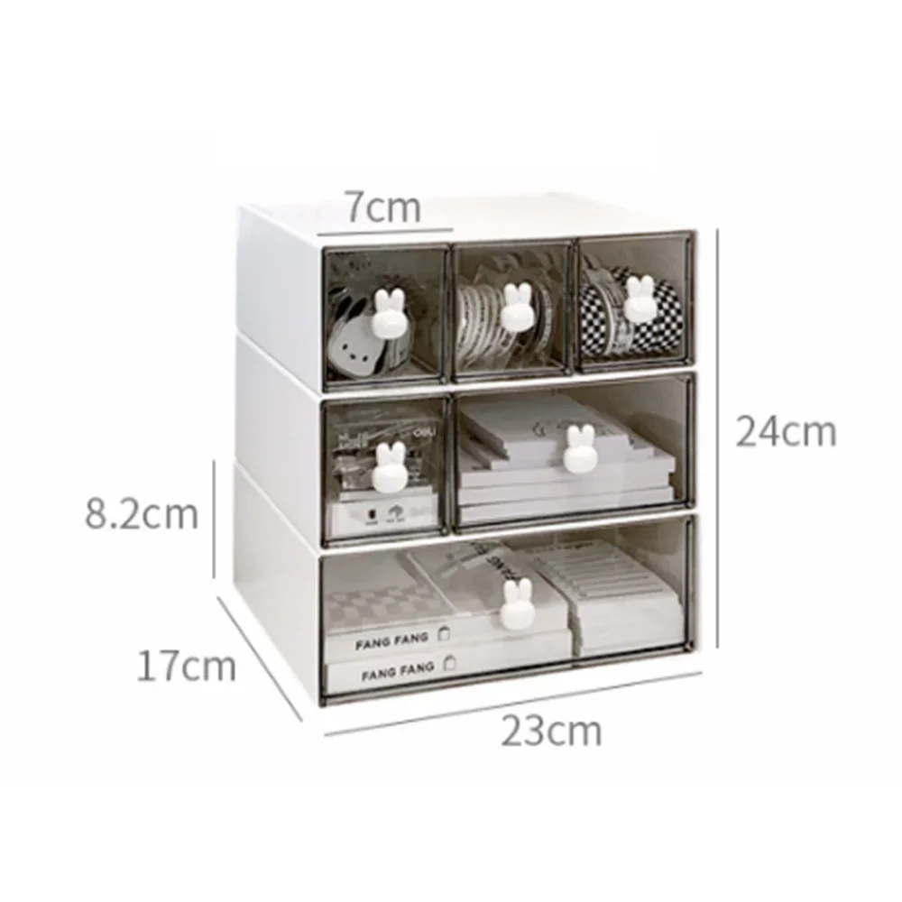 Cajón de escritorio organizador Kawaii Ins, caja de almacenamiento de combinación libre, horquilla de plástico, maquillaje, cosméticos, estante organizador de almacenamiento de escritorio: Amarillo claro