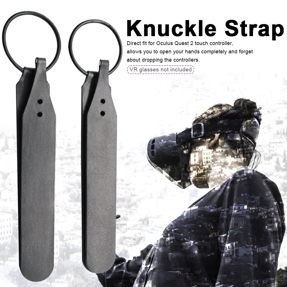 1pair Touch Controller VR Headset Easy Install Portable Non Slip PU Leather Comfortable Outdoor Knuckle Strap For Oculus Quest 2