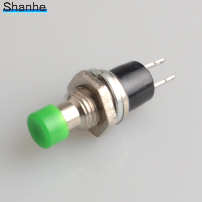 10pcs 7mm Momentary Push button Switch Press the reset switch Momentary On Off Push Button Micro Switch Normally Open NO: Green