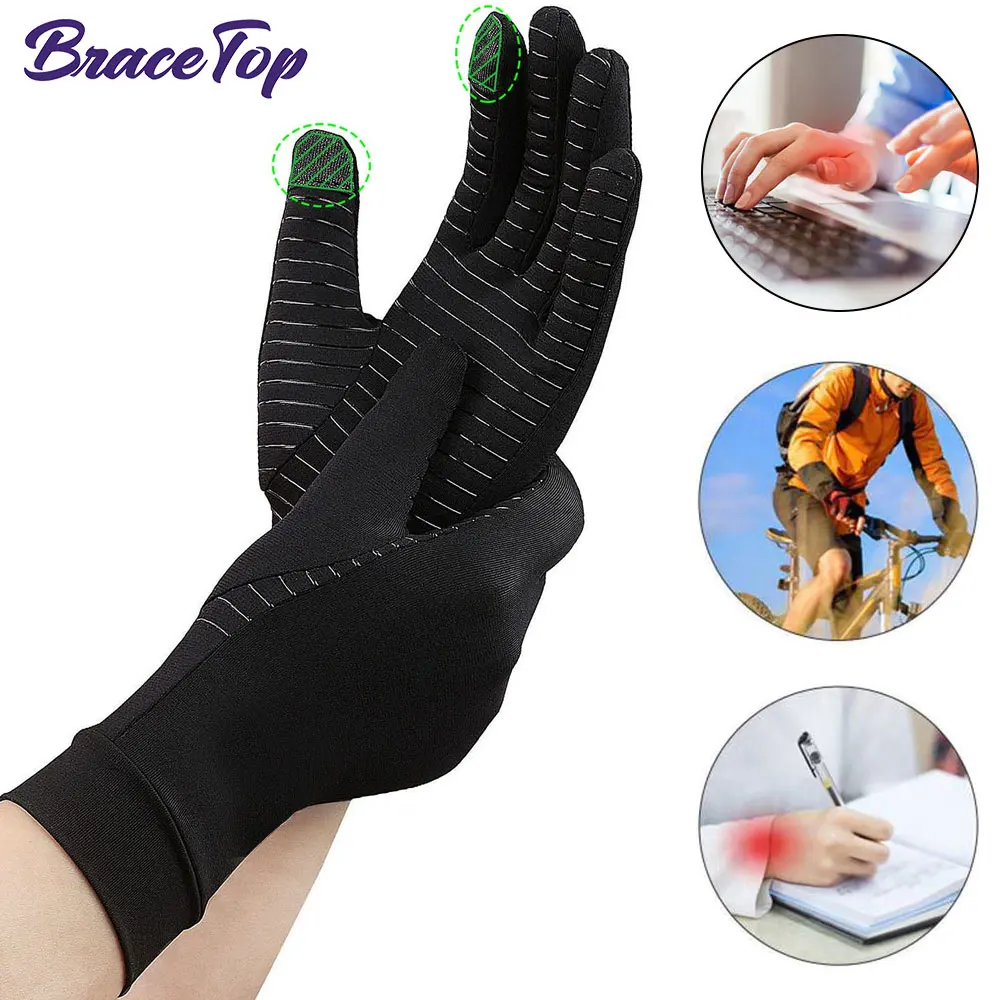 Guantes de compresión de cobre para artritis, alivio del dolor de manos, túnel carpiano, reumatoide, inflamación, tendinitis, dedo gatillo