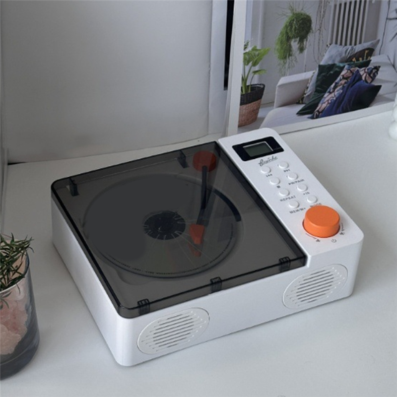CABE-CD Player Retro Dual Speakers Bluetooth 5.3 Speakers Fever-Grade Integrated CD Player Audio USB TF Card FM AUX