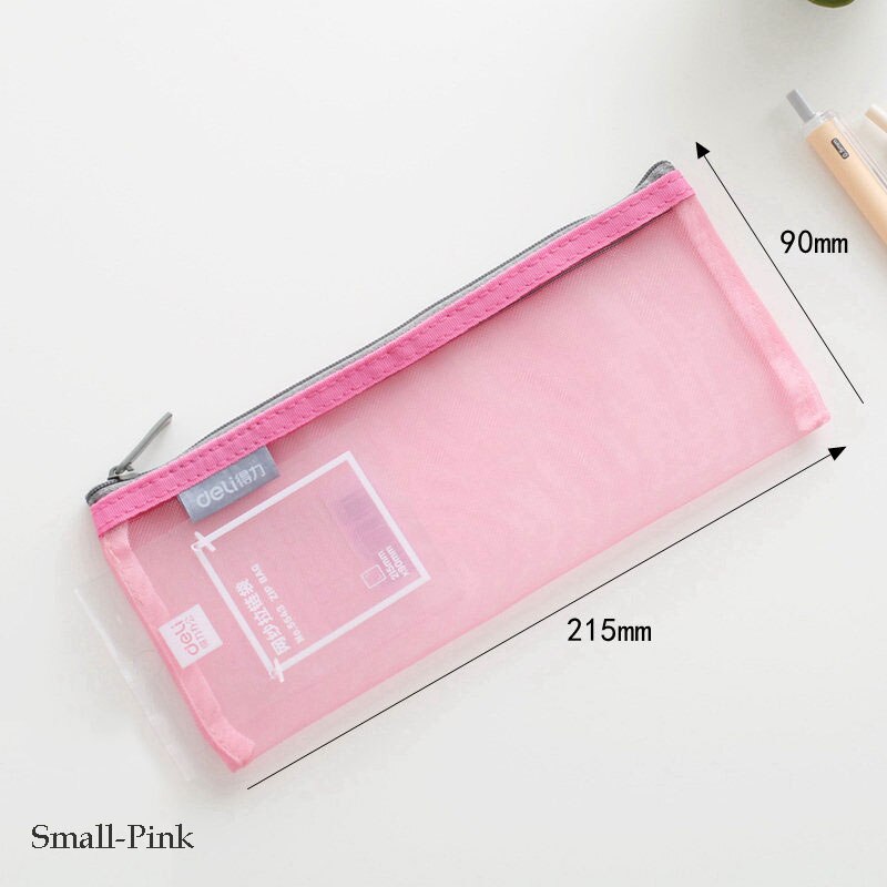 Presentation Folder Clear Grid File bag Portable Pen bags Office organizers File folder A4,A5,A6 file organizer with zipper: Small-Pink