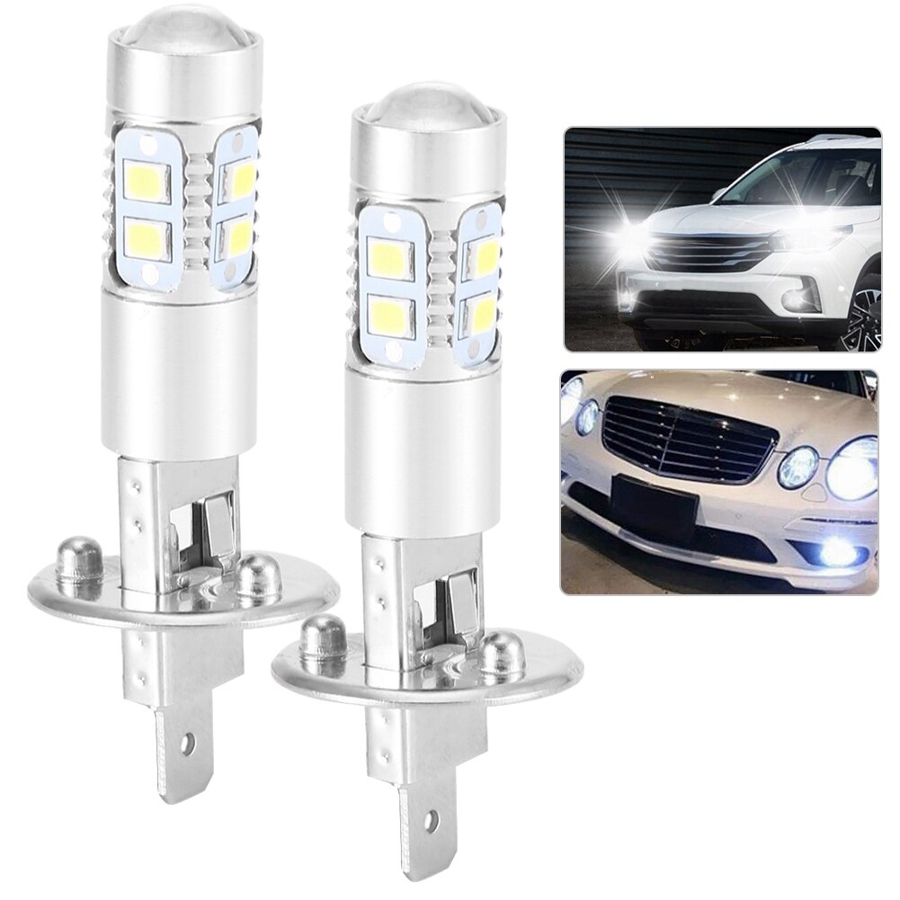 2x H1 6000K 100W Super White Led Auto Koplampen Rijden Mistlamp