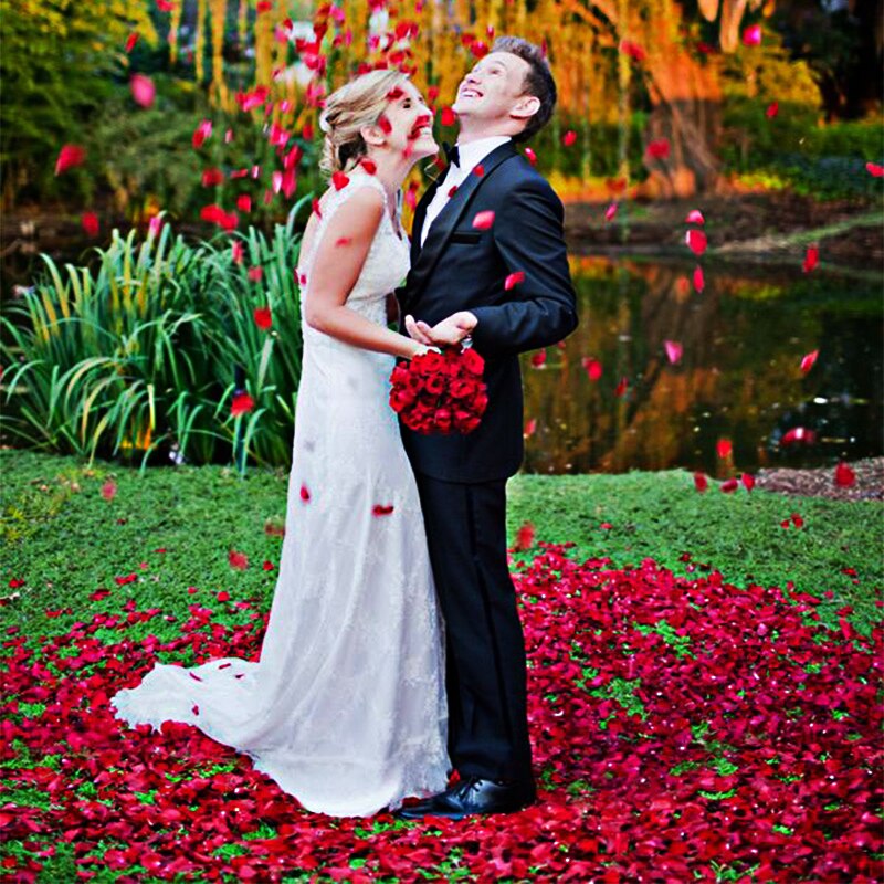 Lovegrace-pétalos de rosa en forma de corazón, pétalos de boda, decoración de amor y lluvia, atmósfera de , 500