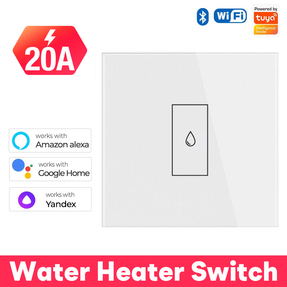 Wifi Smart Boiler Schakelaar Boiler Stroomonderbreker Touch Panel Timer Spraakafstandsbediening Werkt met Alexa Google Home: Blauw