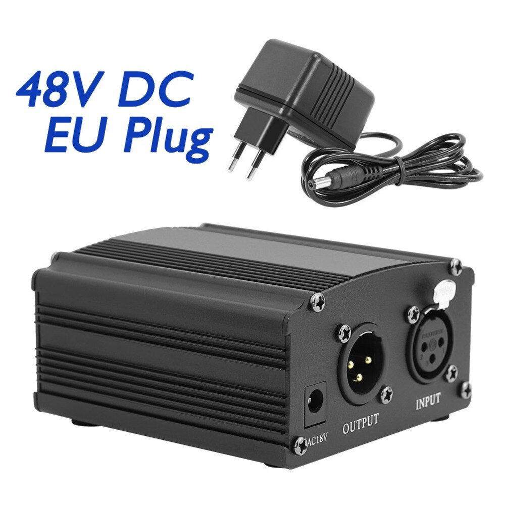 48V DC Phantom Power For Microphone Studio Karaoke Recording Condenser Microphone Supply Genuine Audio Equipment EU Plug For PC
