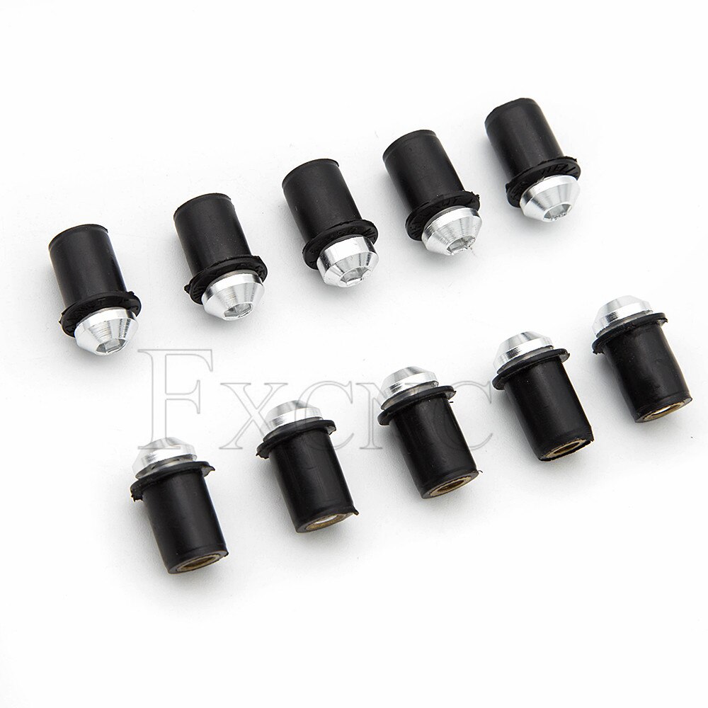 Boulons de pare-brise de moto, accessoires universels M5x16mm, Kit de vis de pare-brise pour Honda Suzuki Kawasaki Yamaha 10 pièces: WHITE