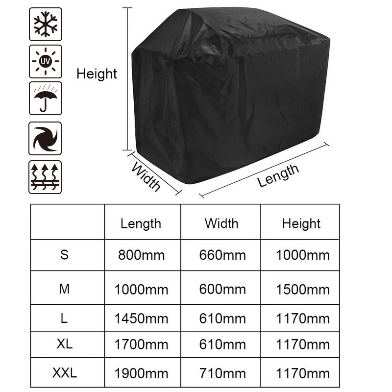 Oxford Cloth Grill Cover BBQ Waterproof Outdoor Grill Heavy Duty Barbecue Waterproof Grill Protector BBQ Cover