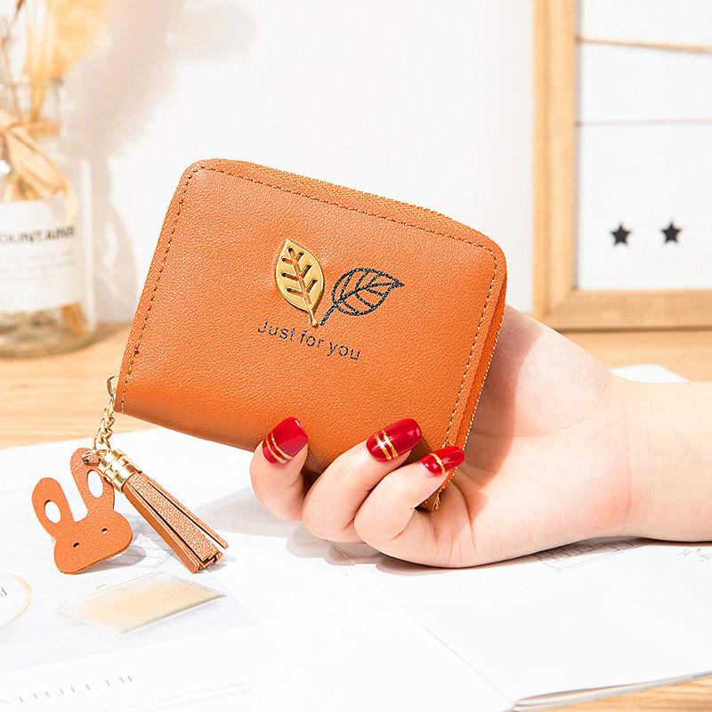 Frauen Kleine Brieftasche Pu Leder Geldbörse Kurze Walets Für Damen Münze Tasche Kupplung Tasche Minimalistischen Brieftasche Cartera De Mujer: braun