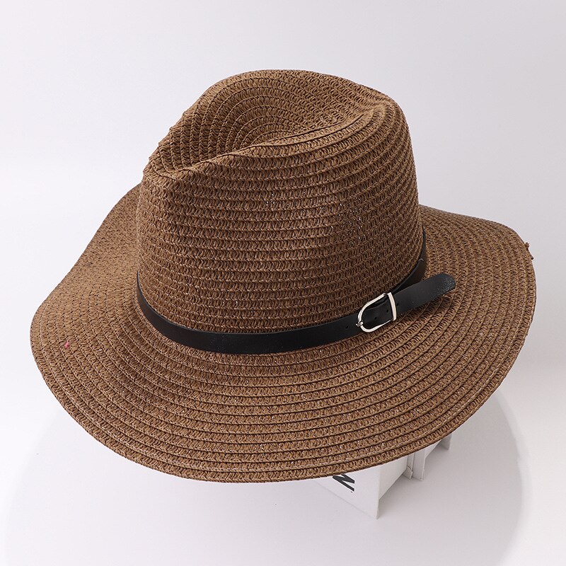 Lente zomer retro heren hoeden fedora's top jazz hoed volwassen bolhoeden dames klassieke zonnehoeden chapeau: Bruin