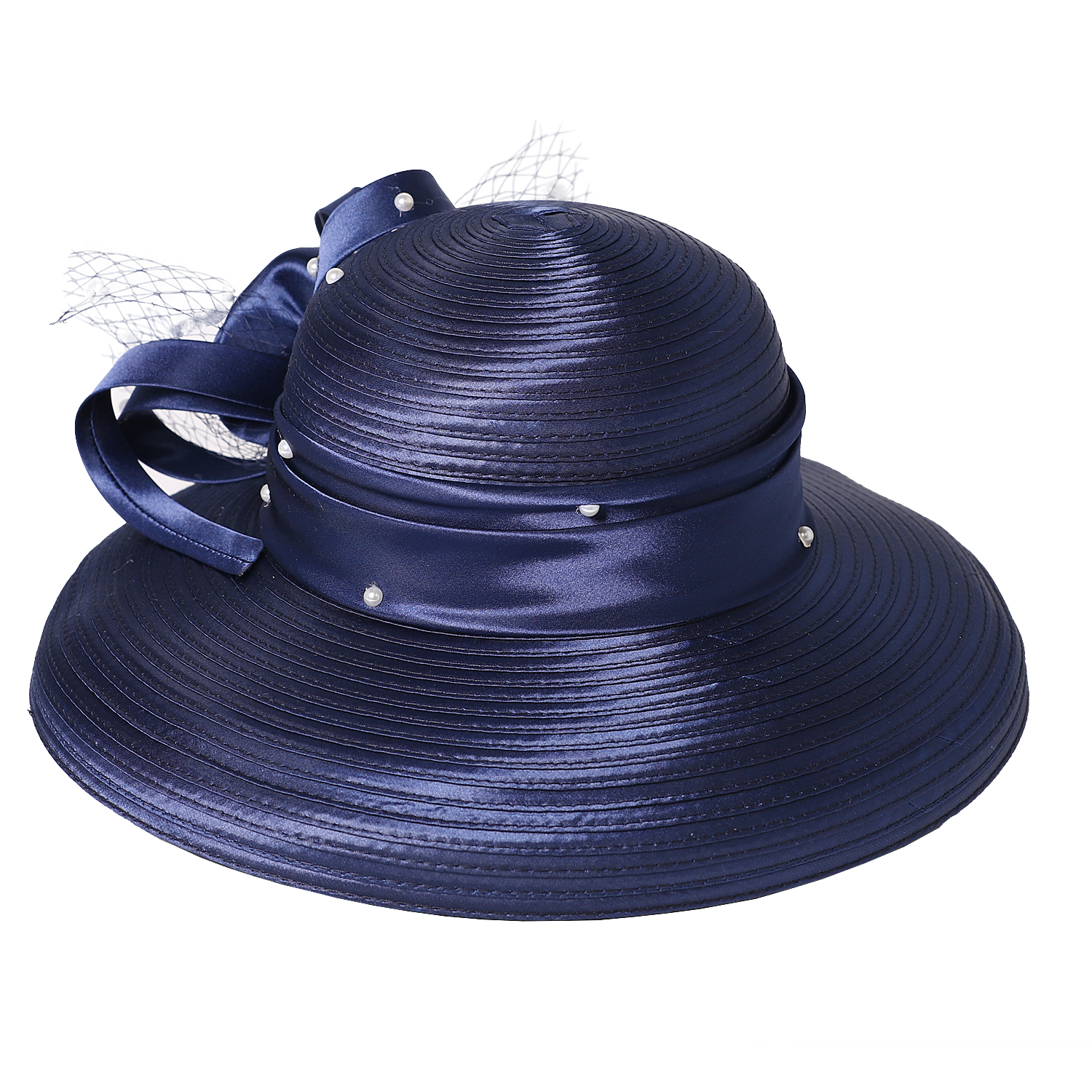 Fs kentucky derby-hattar med brett brätte, marinblå slöja, blommig kyrkhatt för kvinnor, sommartebjudningshatt, fascinatorkeps, feminin hatt