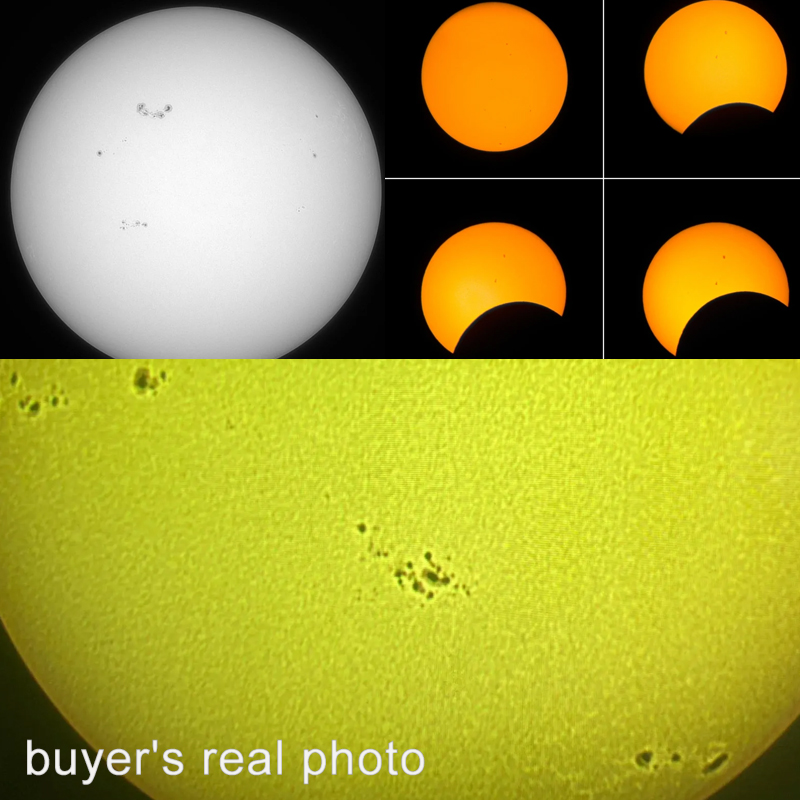 Filtro Solar de aleación de aluminio de diámetro fijo de 50mm a 225mm Membrana de película Solar lente 5,0 telescopio astronómico Bardo película Baade