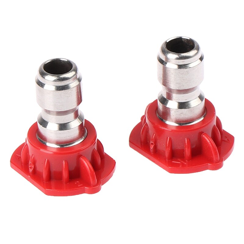 1/4" Stainless Steel 4000 Psi Quick Connect High Pressure Spray Tip 0 15 25 40 65 Degree Nozzle 4.0 Orifice Size: Red