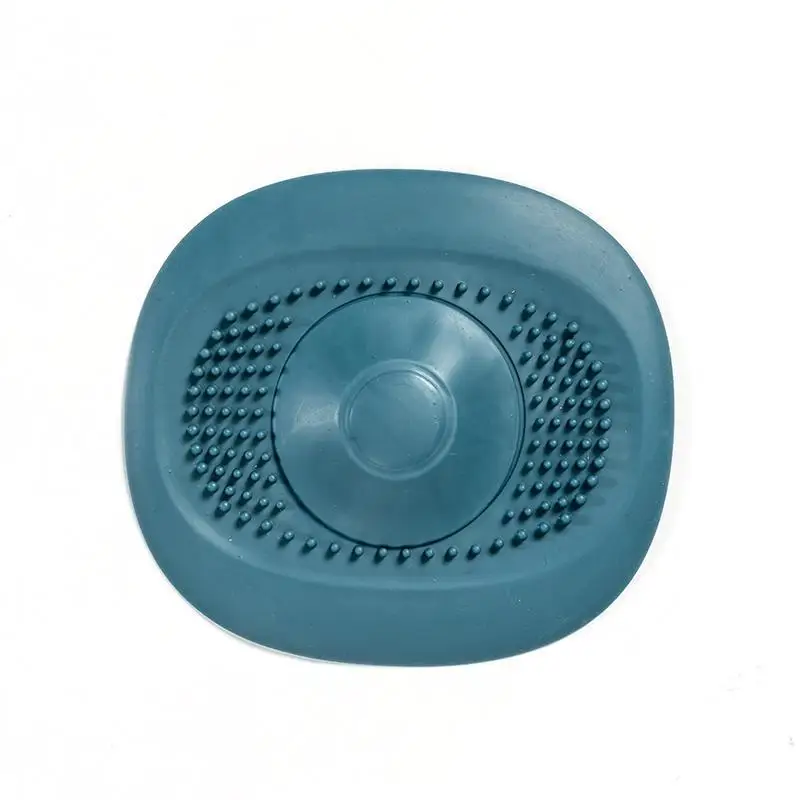 Cubiertas de drenaje para recoger el pelo de silicona, tapón para el pelo para baño, filtro colador para fregadero, cubiertas de drenaje para ducha, Protector de drenaje para bañera: Plata