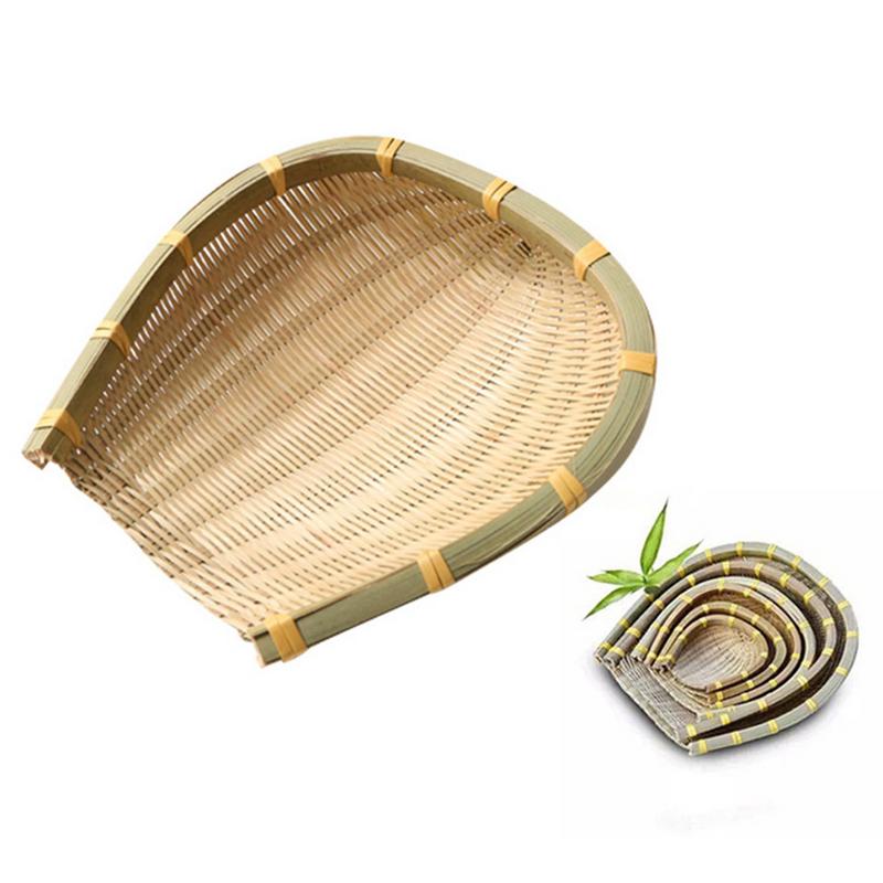 Farmhouse bamboo weaving basket Open bamboo sieve hand-woven drying bamboo basket fruit and vegetable storage