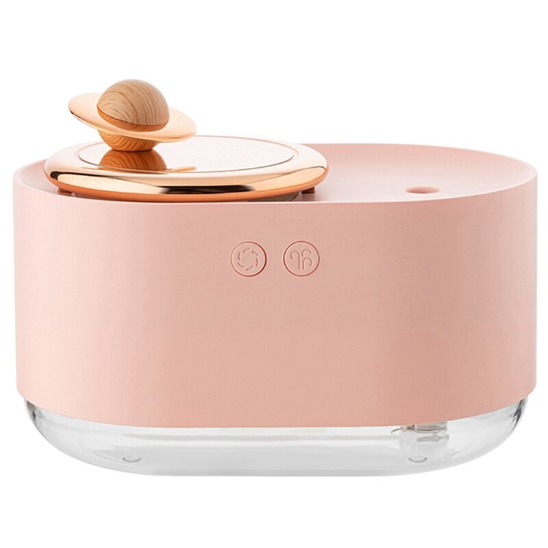 300Ml Rotating Planet Humidifier Car Mute Spray Humidification USB Charging Water Replenishment Cute Night Light: Pink