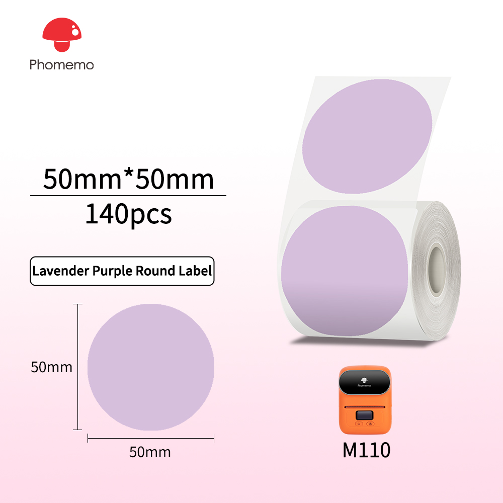 Phomemo M110 Etichette Termiche Carta Adesiva Carta Rotonda Trasparente 1.57 "x 1.57" Etichette Termiche Adesive Carta Stampante per M200 M221: Caffè scuro