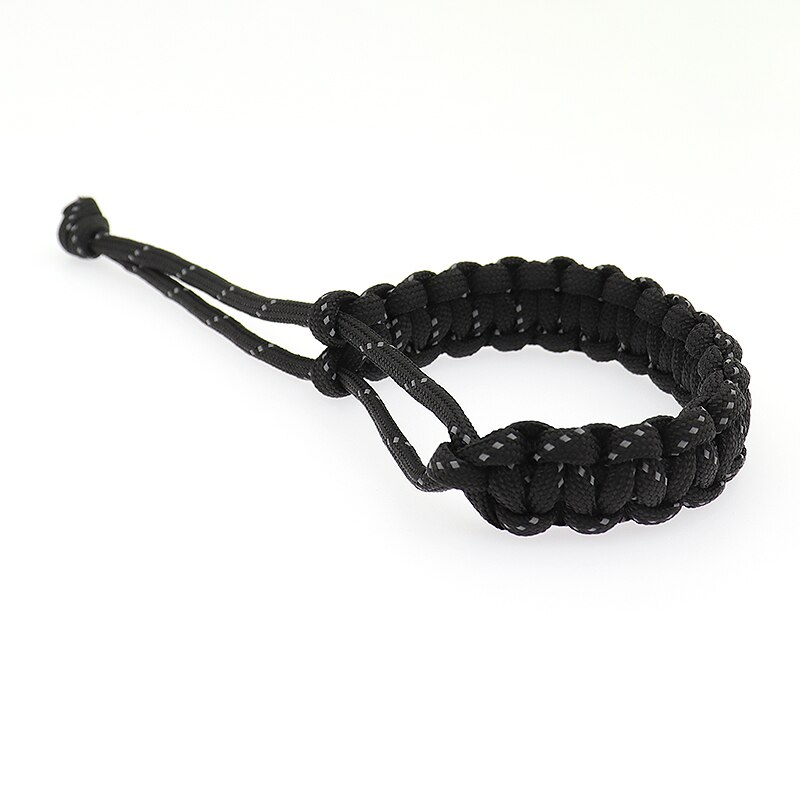 Adjustable Reflective Paracord Bracelet Handmade Braided Survival Bracelet: black
