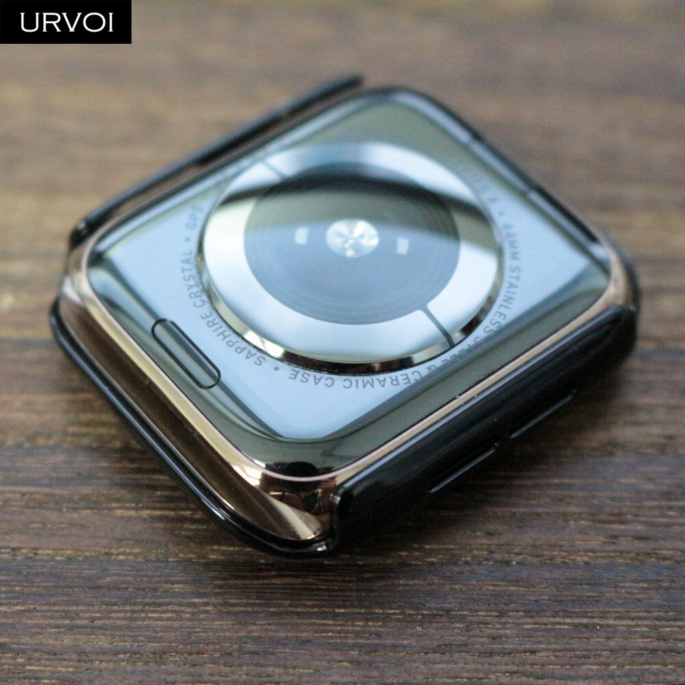 URVOI Del Respingente per Mela guarda serie 4 della copertura di caso per iwatch che placca in plastica telaio sottile in forma custodia ultra-sottile fascia