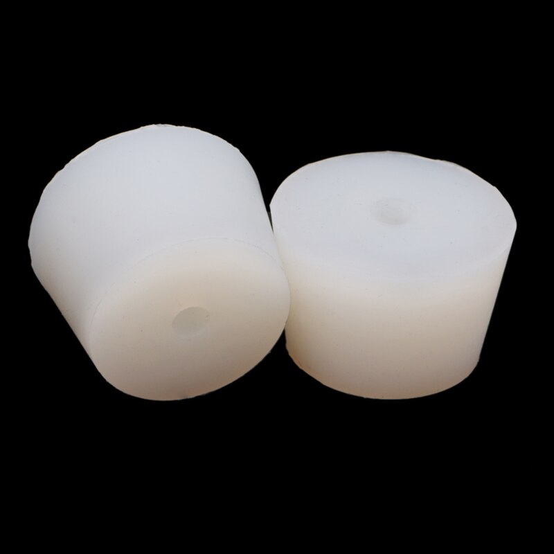 2 Pcs White Silicone Rubber Plug Stopper With Hole Airlock Bubbler Valve Wine Brew