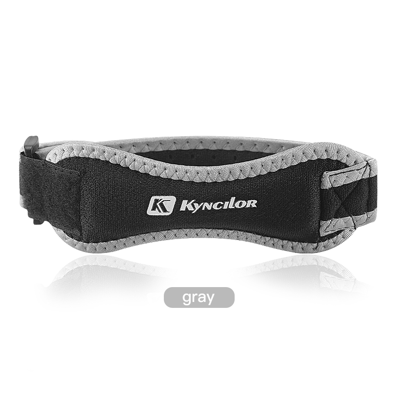 1 pièce genou tendon rotulien genouillère sangle orthèse réglable Absorption des chocs Compression genouillère manchon pour basket-ball: Gris clair