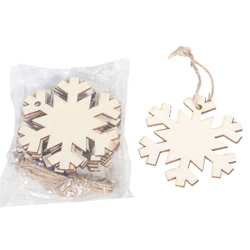 Decorazioni natalizie appese ornamenti in legno non finiti ornamenti in legno di natale appesi abbellimenti artigianato: Snowflake