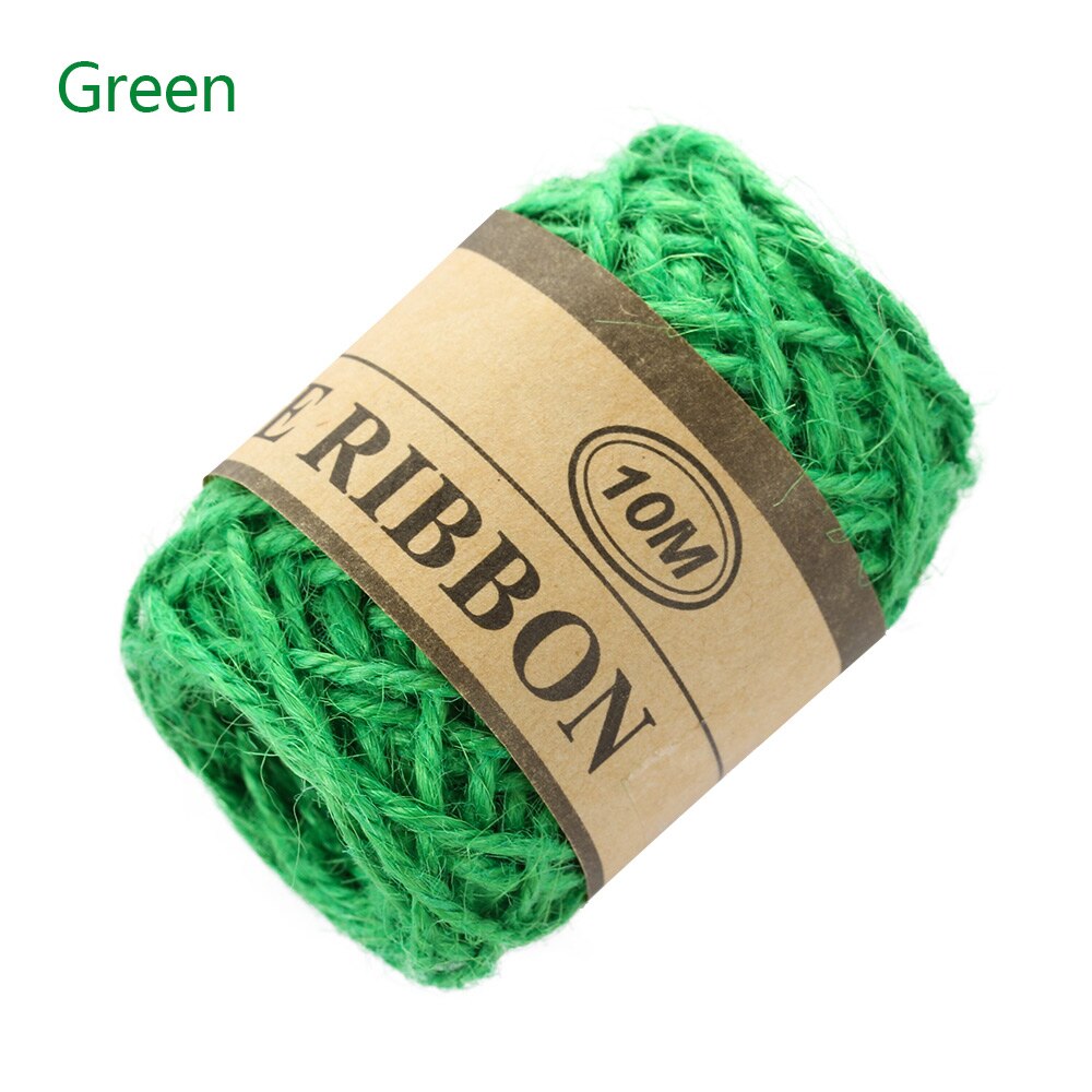 10m natuurlijke jute touw diy touw koord hennep touw 1mm rustieke verpakking touw bruiloft sticker huis textiel kleding decoratie: Groente