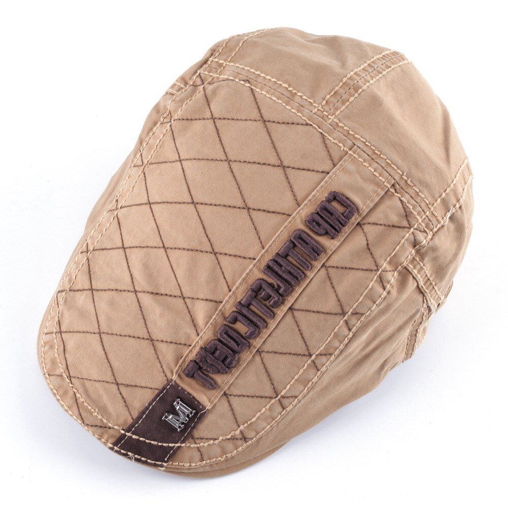 Gorros Retro para hombre, boina de algodón con letras bordadas, gorra con visera, gorra informal, Gorras Planas con hueso, boina para hombre