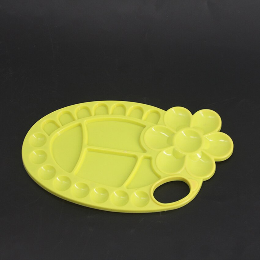 Non-Stick Paint Palette Artist Painting Mixing Tray Palette With Handle,Flower Shape Easy Clean Art Palette for Acrylic Painting: Yellow