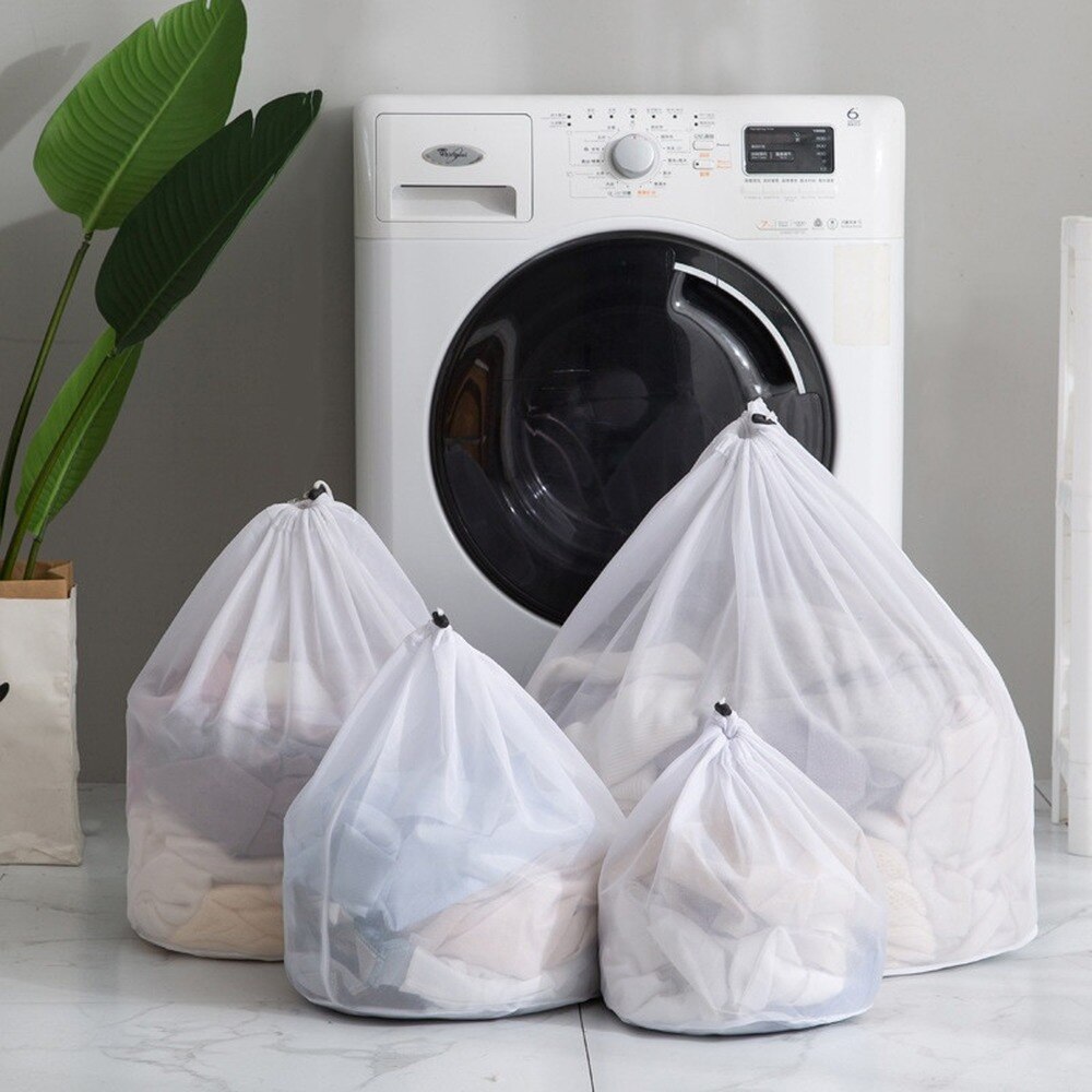 Drawstring Mesh Laundry Bag Wash Bags OrganizerUnderwear Bra Socks Washing Bag Washing Machine Laundry Net Bags Dirty Clothes