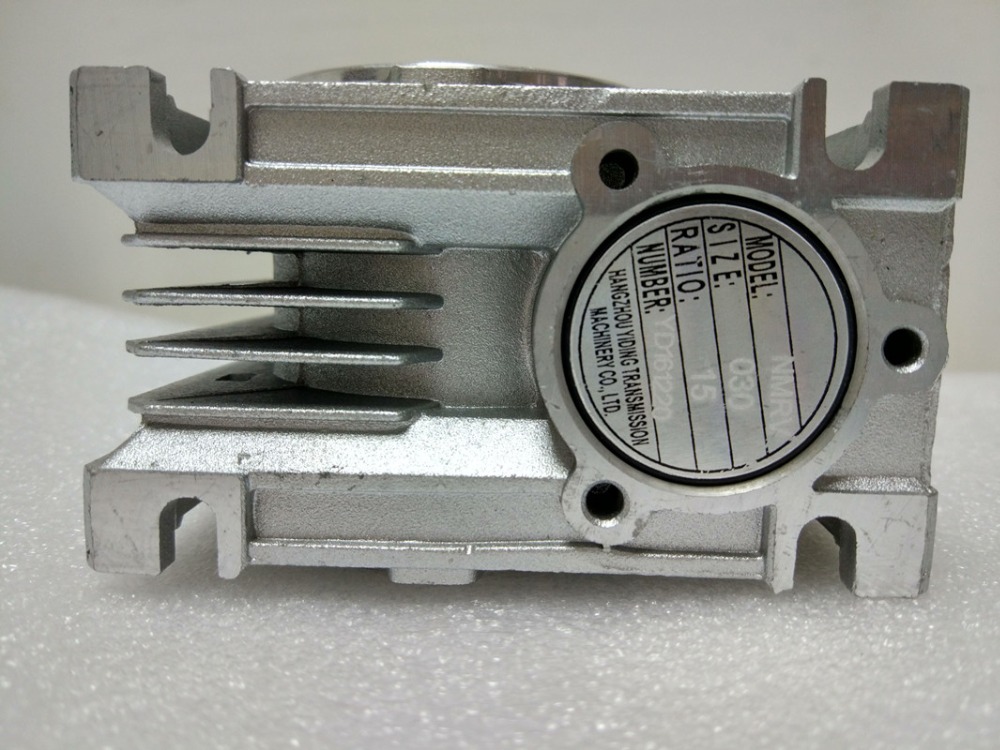 Nmrv 030 57mm orm gear reducer reduktionsforhold 5:1 to 80:1 input 11mm aksel til nema 23 trinmotor