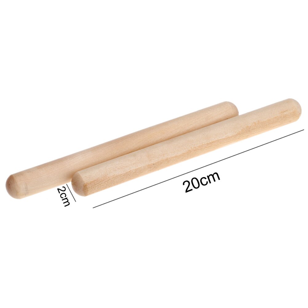 1 Paar Hout Ronde Hoofd Rhythm Sticks Voor Percussie Instrument Kids Muzikaal Speelgoed