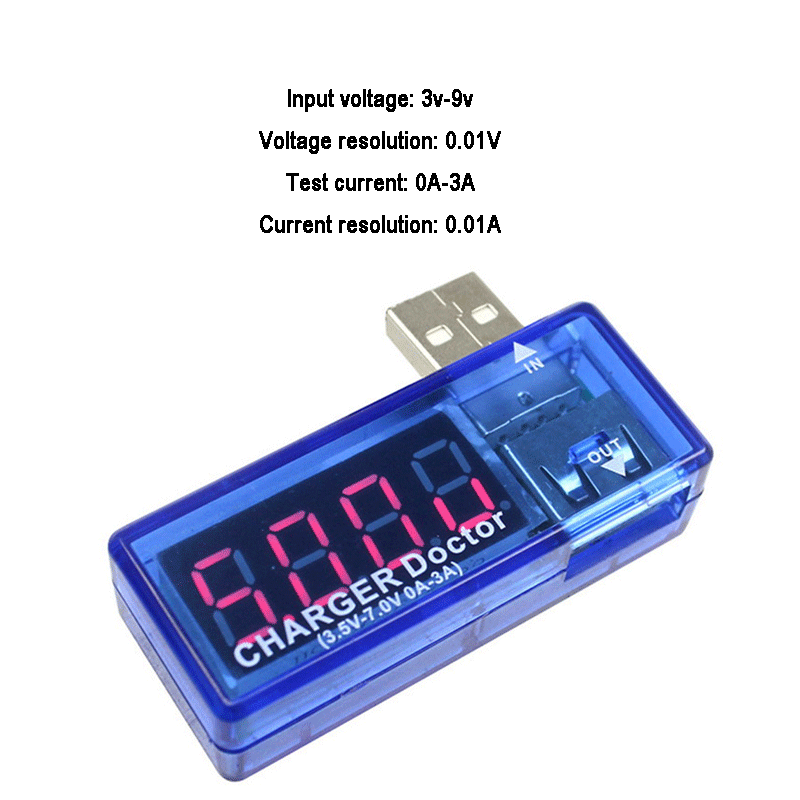 Detektor USB Volt Strom Spannung Arzt Ladegerät Kapazität Tester Meter Voltmeter Amperemeter Power Bank Stecker LCD: 7