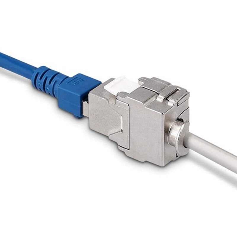 Network Cat6A Toolless Keystone Jack Module Full Shielded RJ45 Socket to LSA Toolfree Termination
