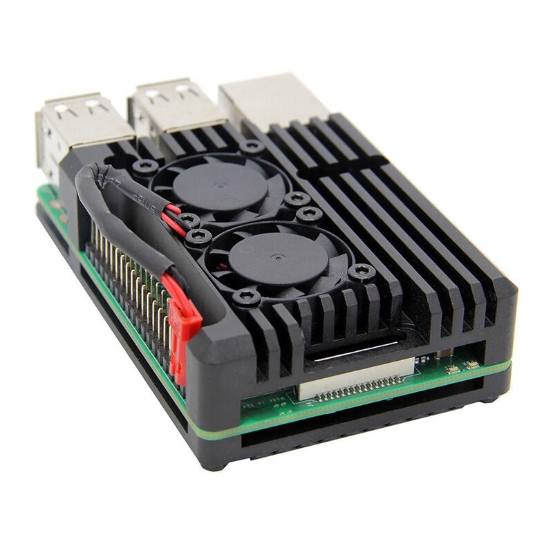 Raspberry Pi 3B Case - Aluminum Alloy Metal Enclosure with Dual Fan - for Raspberry Pi 3B+ / 3B