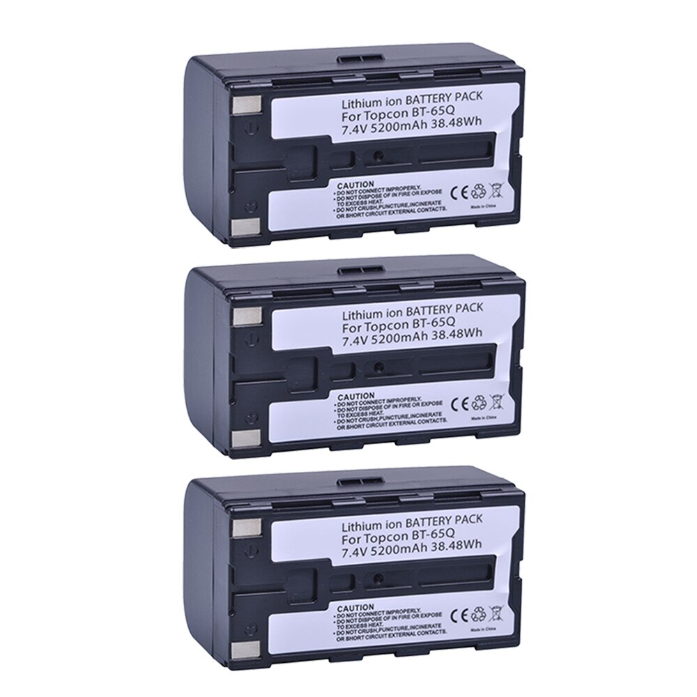 BT-65Q Battery for Topcon BT-60Q BT-61Q BT-62Q BT-66Q GMS-2 Survey Instrument Battery FC-200 FC-2200 FC-2500 GTS-750 GTS-900: 3 batteries