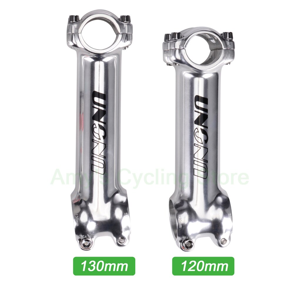 UNO długa łodyga pion Droga rower wspornik kierownicy rowerowej 120/130mm srebrny 25.4 macierzystych 7 stopni MTB moc części robić roweru górskiego