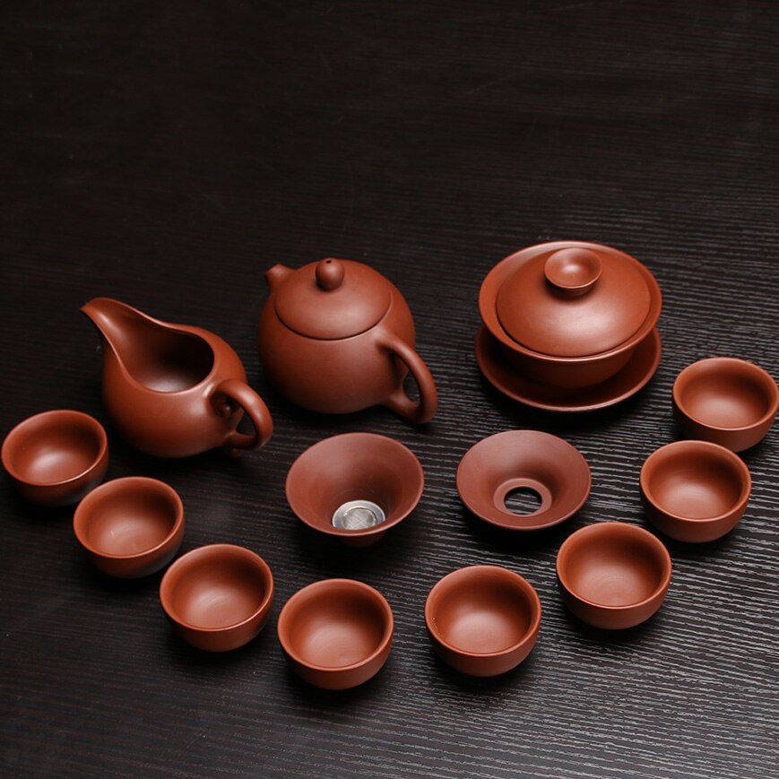 Chinese Dragon Kung Fu Tea Sets,Genuine Yixing Purple Clay Teapot,Zisha Teacups,Pure manual,Tea Service Tea Set: NO 8