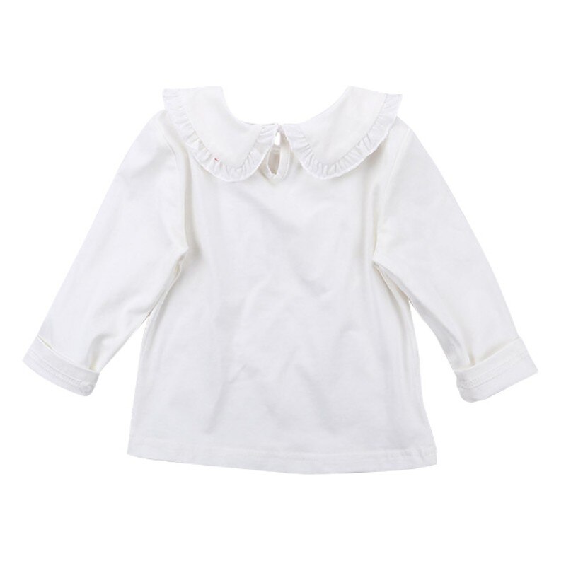 Autunno A Maniche Lunghe T-Shirt Neonato Vestiti Del Bambino di Modo a Forma di Cuore Top di Pizzo Primavera Camicia di Cotone Top