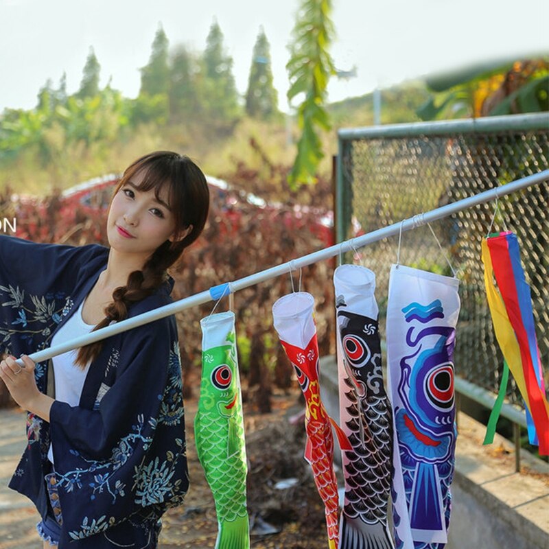 Regenboog Windstock Karper Vlag Koi Nobori Wind Streamer Opknoping Decor 50-150Cm XX9E