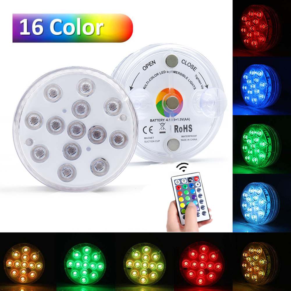 13Led Remote Controlled Rgb Submersible Led Light Battery Operated Onderwater Zwembad Licht Voor Aquarium Outdoor Tuin Decoratie