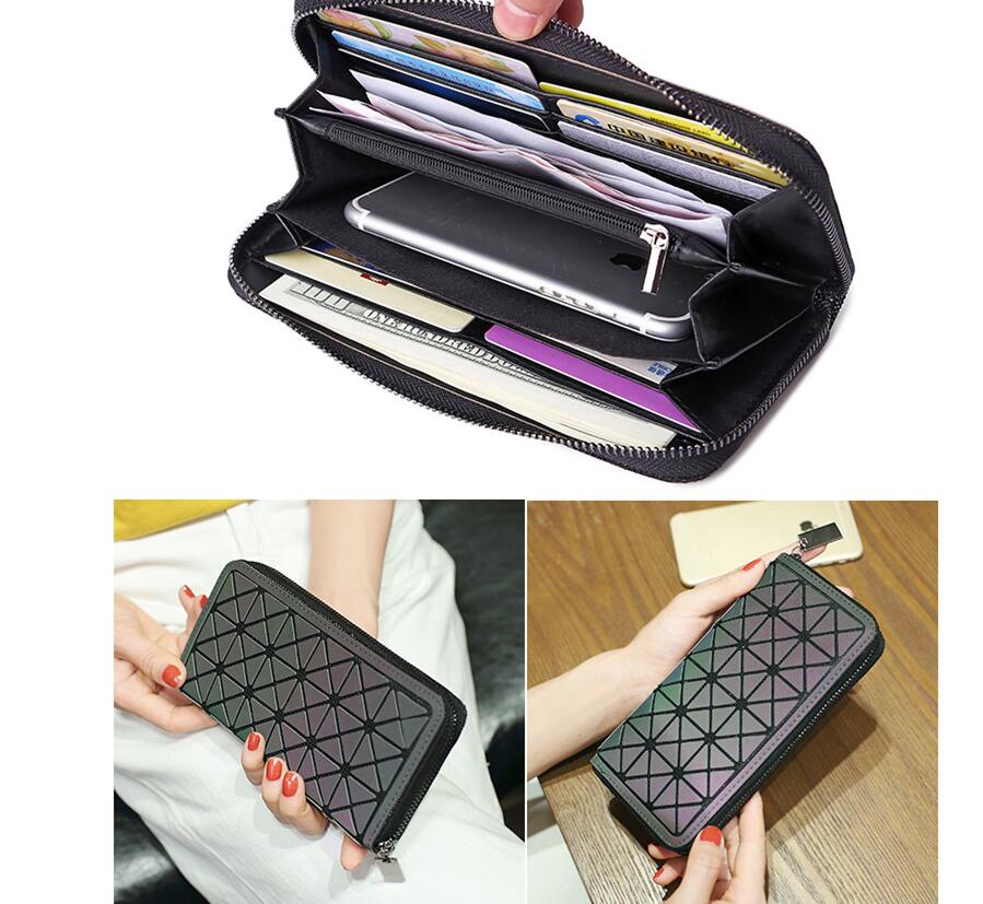 Maelove Vrouwen Lange Portemonnee Geometrische Lichtgevende portemonnee Vrouwelijke Min Clutch Bags Wallet Purse Kaarthouder bag