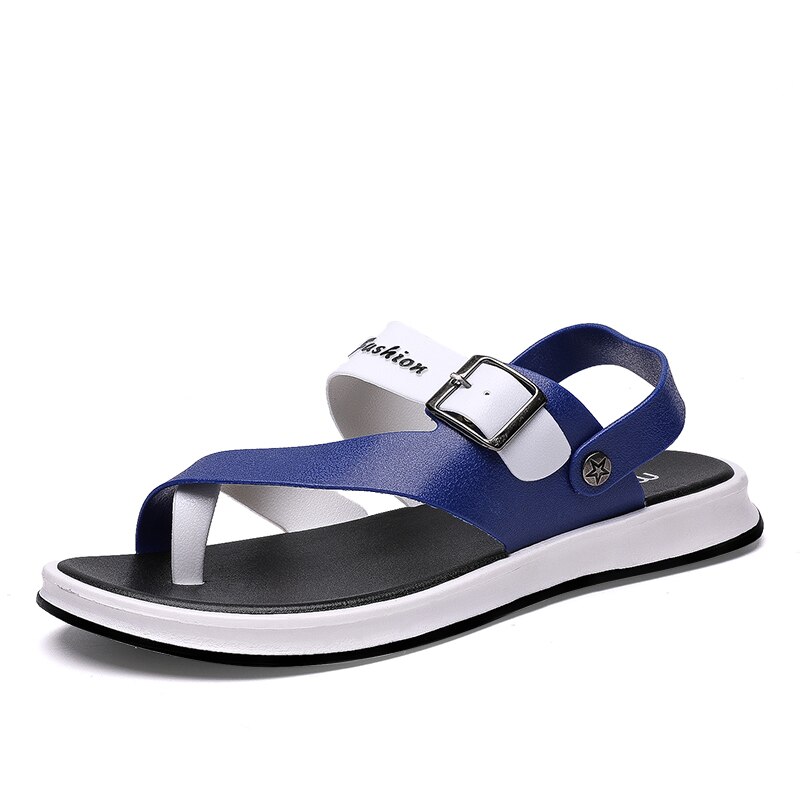 Herresko herre sandaler sommer læder fritidssko herre strandsandaler sandalier hombre: Blå / 9.5