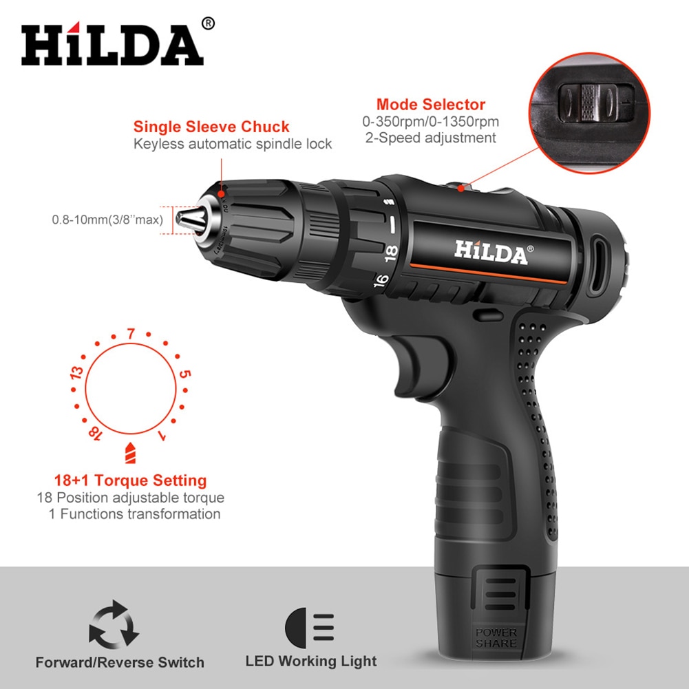 Power Tool Rechargeable Drill Household Lithium Electric Drill main image 0
