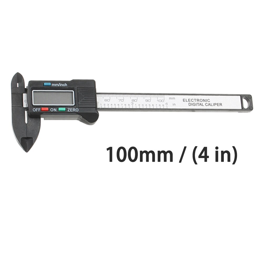 Calibrador Vernier electrónico Digital de fibra de carbono, herramienta de medición de micrómetro, cinta métrica de 1m, 100/150mm, 4/6 pulgadas, LCD: Black  100