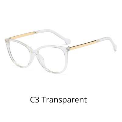 Ralferty Jahrgang Klar Brille Rahmen Frauen Transparente Gläser Brillen Optik Myopie Rezept Brillen lunette de vue F95169: C3 transparent