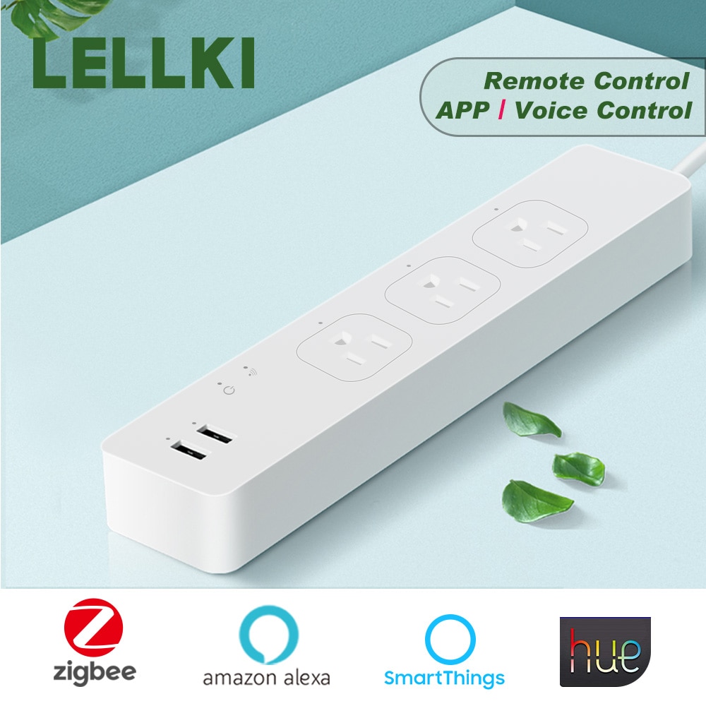 Zigbee stickkontakt us smart grenuttag 10a 220v fjärrkontroll smart hemtimer med arbete tuya hub hue smartthings smart home