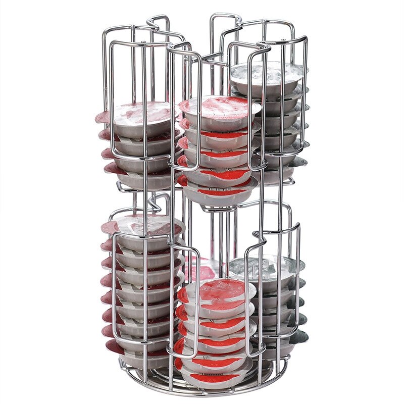 Simple Style Rotating Capsule Coffee Pods Holder Storage Rack for 64 Tassimo Capsules: Default Title