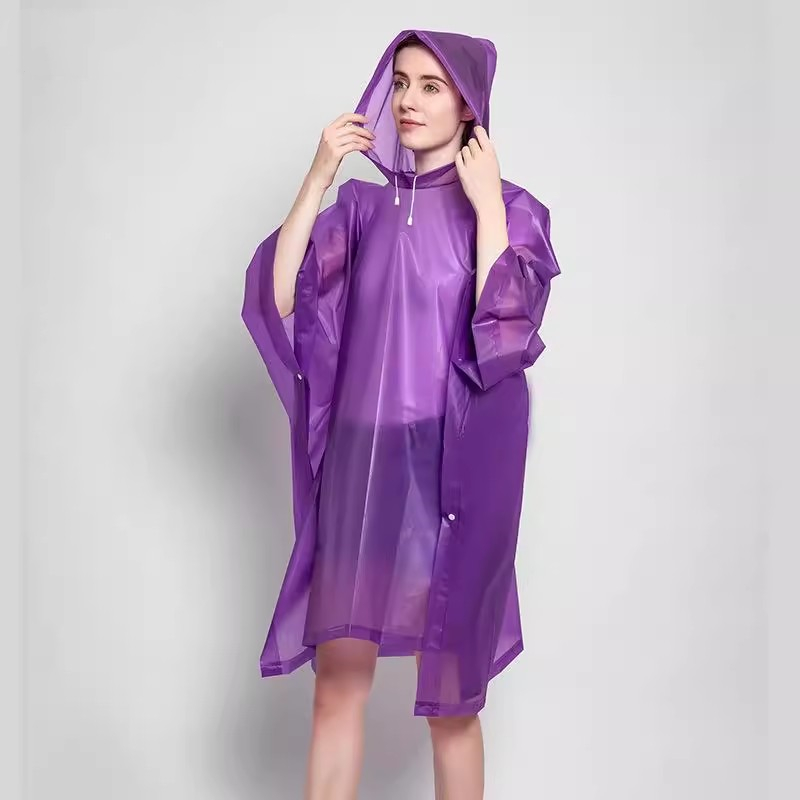 Grote regenponcho 110*130cm eva unisex regenjas verdikte regenjas dames waterdicht heren camping fiets waterdichte regenkleding: Zwart